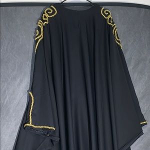 Butterfly Flowy black and Gold Abaya/Dress